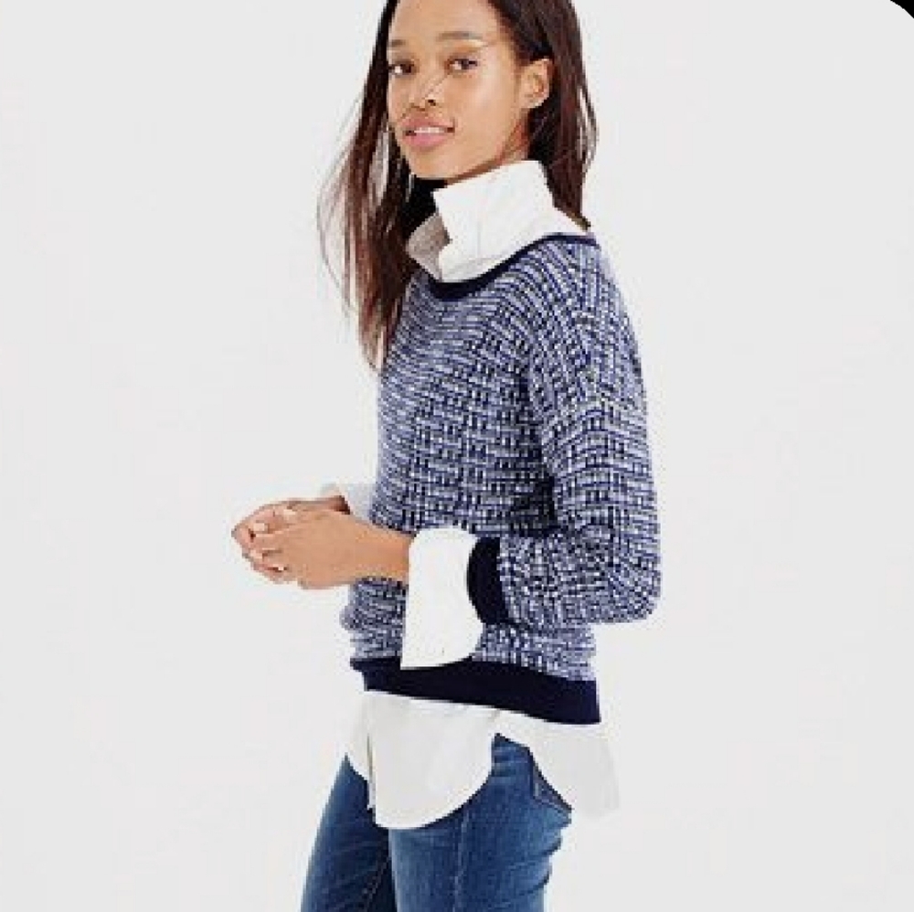 J. CREW Blue Nubby Tweed Sweater